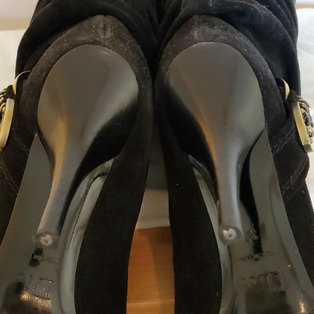 Dior Black Suede Boots Knee High 4in Stilletto 39 - Picture 13 of 16